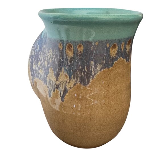 Neher Pottery In Motion Stoneware Handwarmer Mugs Right handed Style Set Of 2 - Picture 7 of 15